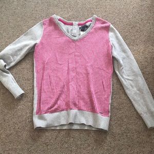 Tommy Hilfiger Pink and Gray houndstooth sweater